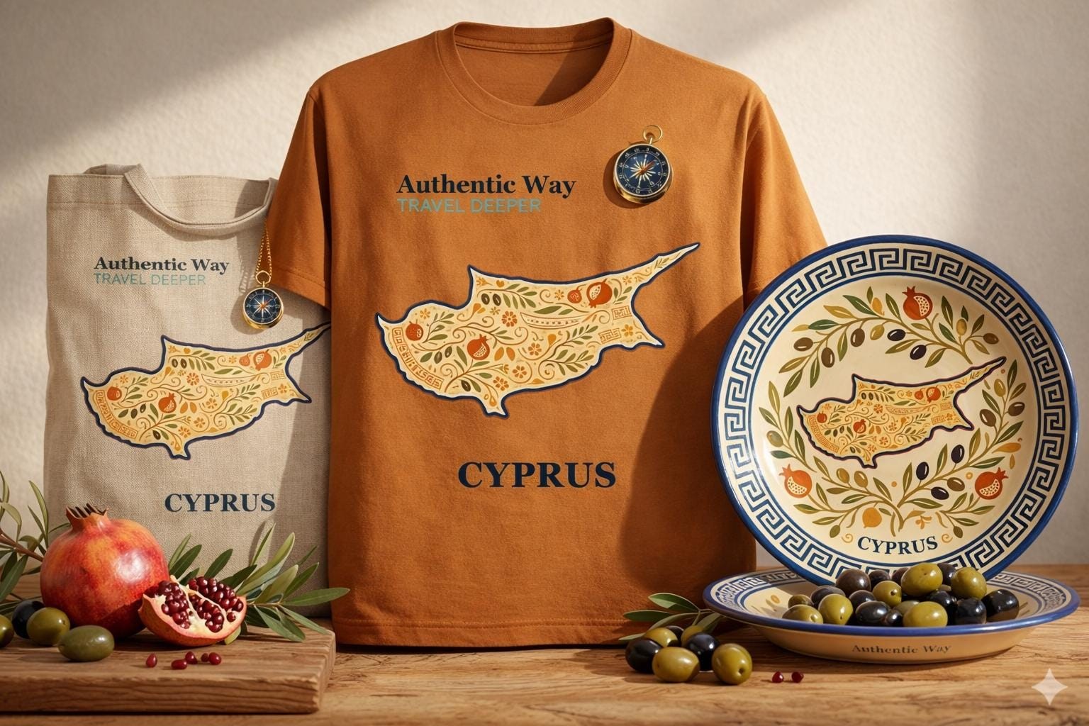 Tričko s mapou Cypru z Authentic Way Country Collection